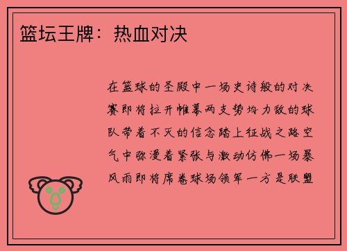篮坛王牌：热血对决